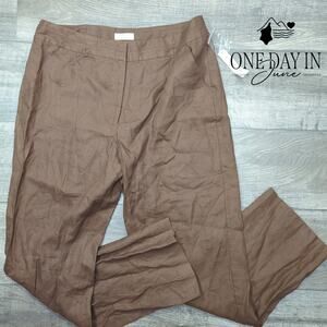 Kim Rogers High Waist Linen Pants Size 16